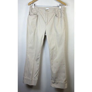 Chico's rhinestone pockets beige pants 1.5 size 10 khaki casual chino western